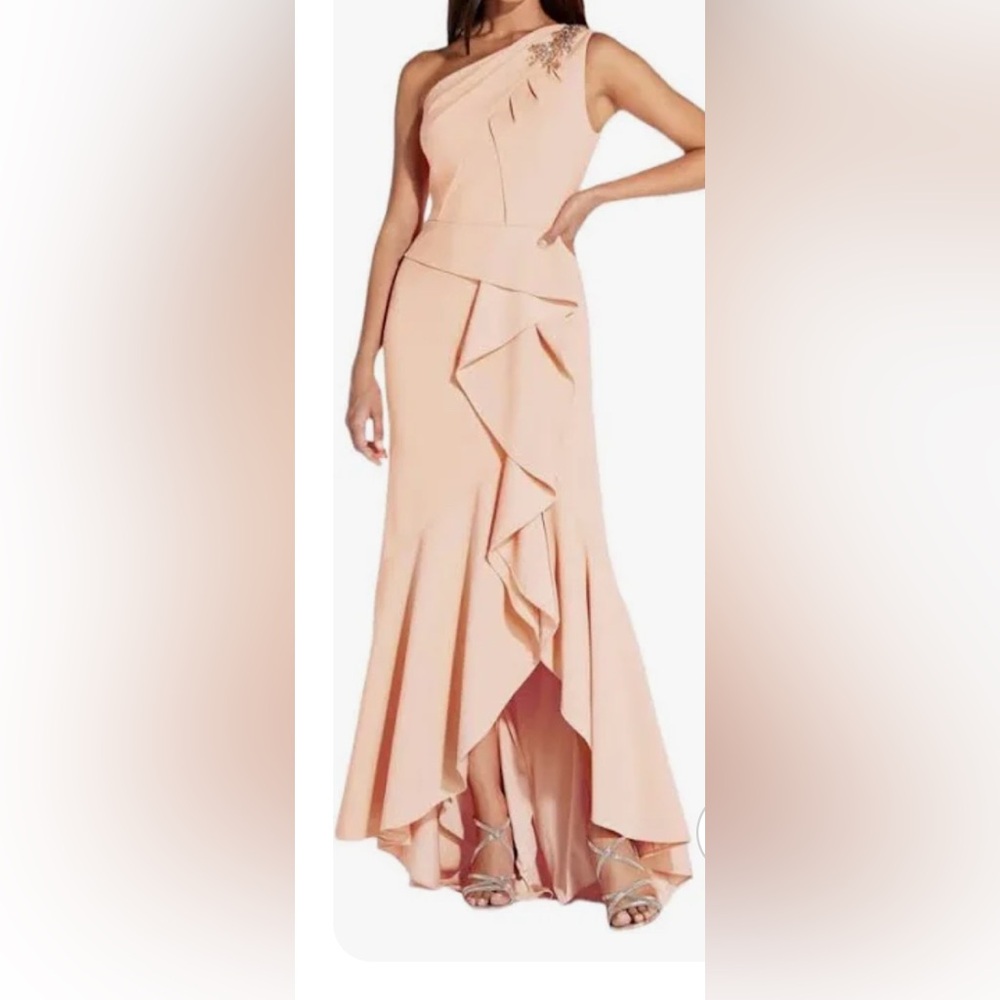 Adrianna Papell Blush One-Shoulder Dress